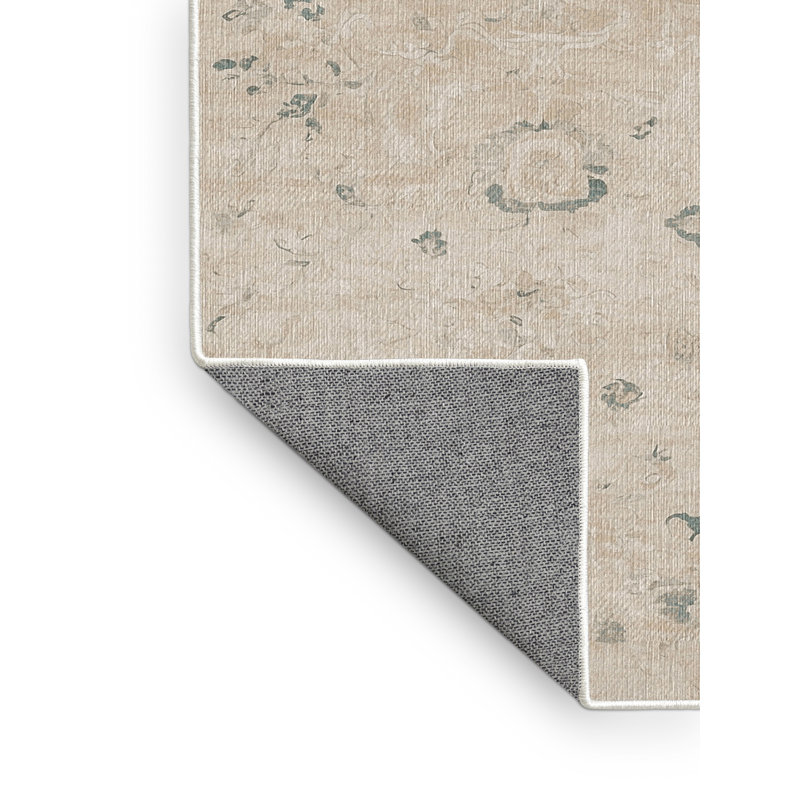 Tapis beige lavable à la machine GSIX03668, Rectangle 4 pi x 6 pi