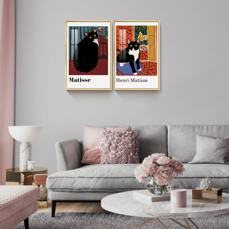 "Matisse", reproduction d'art encadrée sur toile par Henri Matisse, H 24 po x l 32 po x P 1,34 po, Encadrement doré