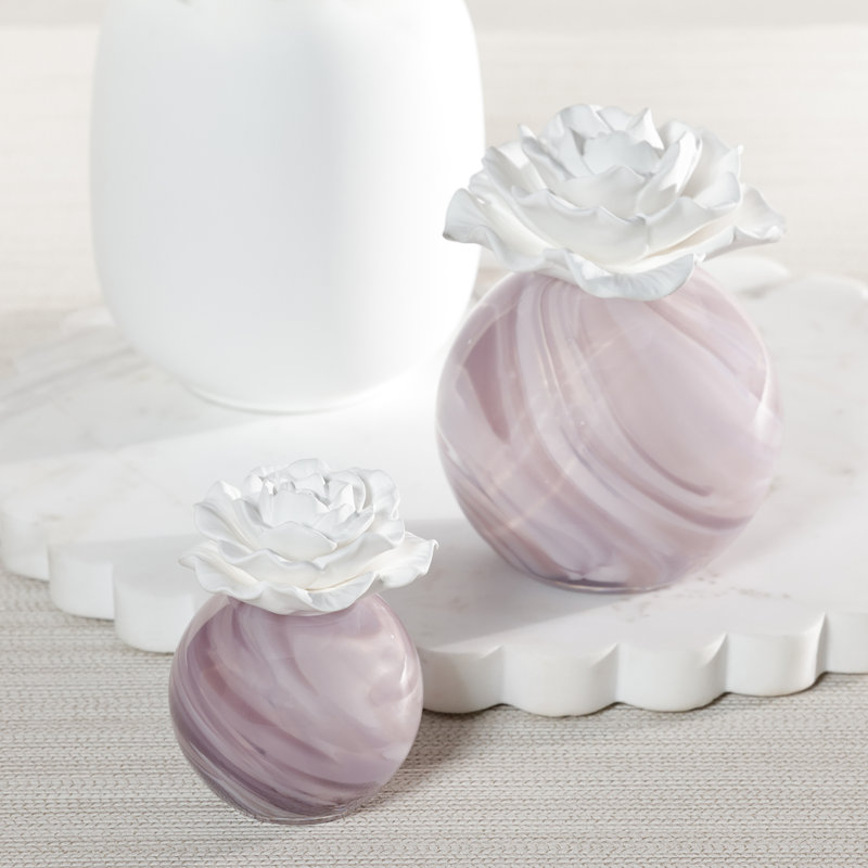 Diffuseur d'huile parfumée en porcelaine Petals, Figue vétiver, 1,69 oz