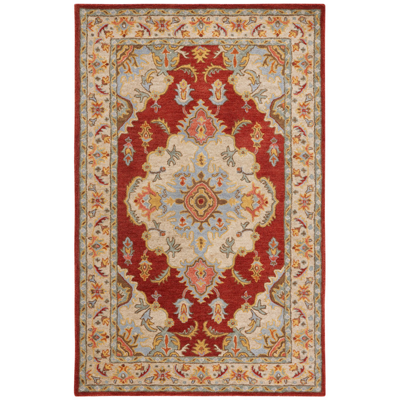 Mavek Hand Tufted Wool Oriental Rug, Rectangle 4' x 6'