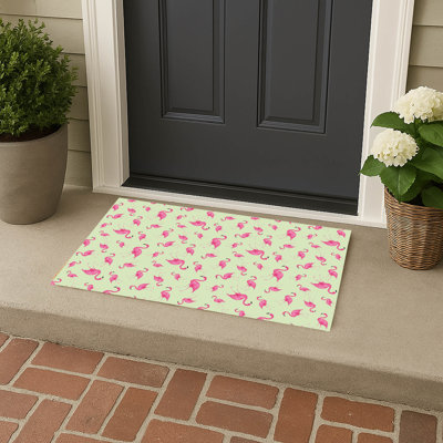 Summer Flamingo Outdoor Doormat