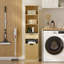 Grande armoire à linge inclinable avec tiroir, panier caché et tablettes de rangement-269157383
