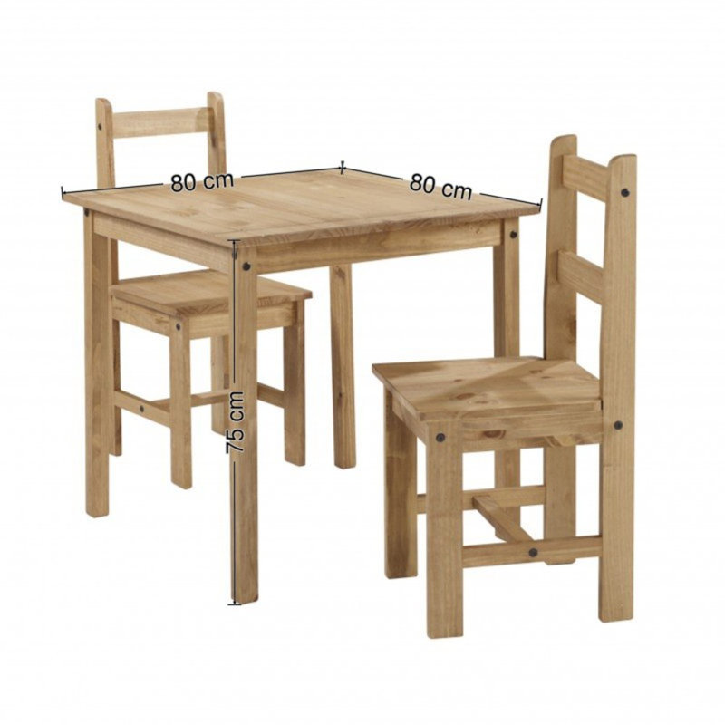 Palmea 2 - Person Dining Set, Antique Wax, Antique Wax