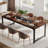 71-Inch Industrial Dining Table for 6-8 People, Rustic Rectangular with Heavy-Duty Metal Frame, Perfect for Modern and Multifunctional Use