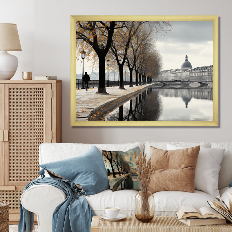 Paris lumière de Paris, H 30 po x l 40 po x P 1,5 po, Cadre doré à une seule photo