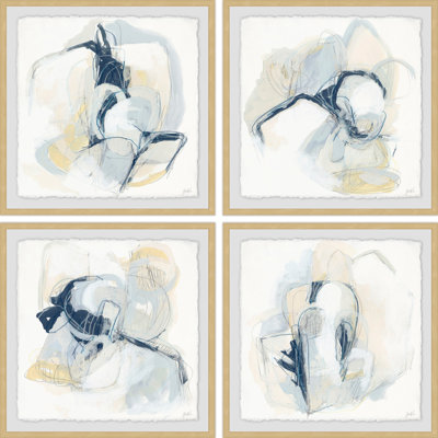 Pastel Sketches - Ensemble de 4 reproductions de cadres photo sur papier