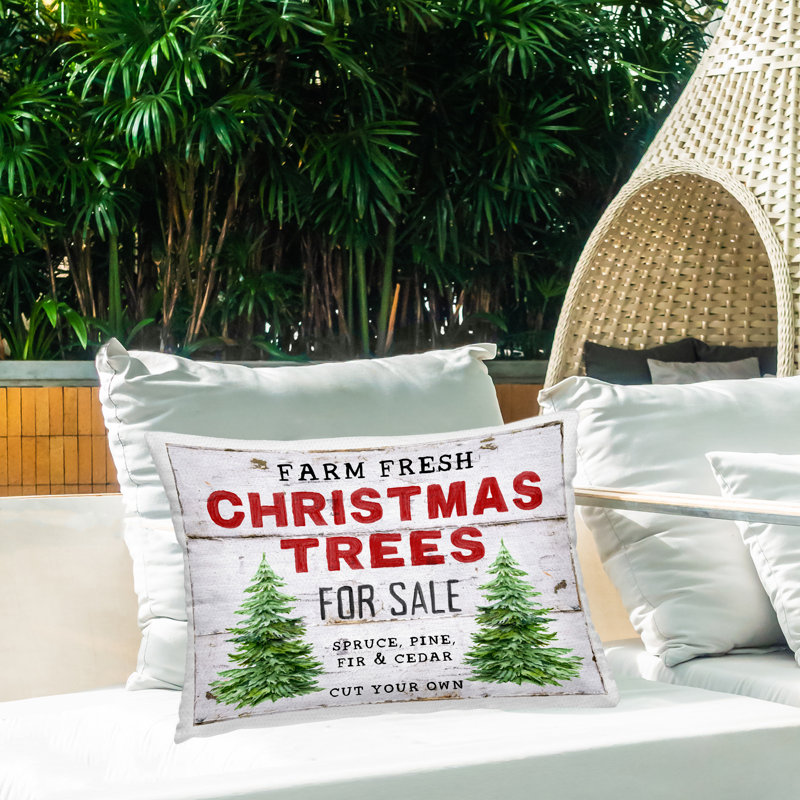 Coussin d'extérieur imprimé For For Christmas Christmas Tree par Creatif Belle