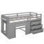 Lit mezzanine simple peu encombrant, fabrication en bois massif, style gris moderne pour un usage familial