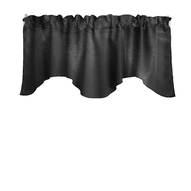 Cantonnière festonnée l 58 po, Noir