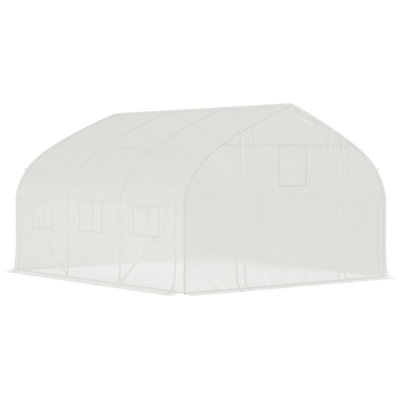 Outsunny 11.5' X 10' X 6.5' Walk-In Tunnel Greenhouse House With Zippered Mesh Door, 7 Mesh Windows & Roll-Up Sidewalls, Upgraded Gardening Plant Hot -  HLILish, POOP612-W2225P217793
