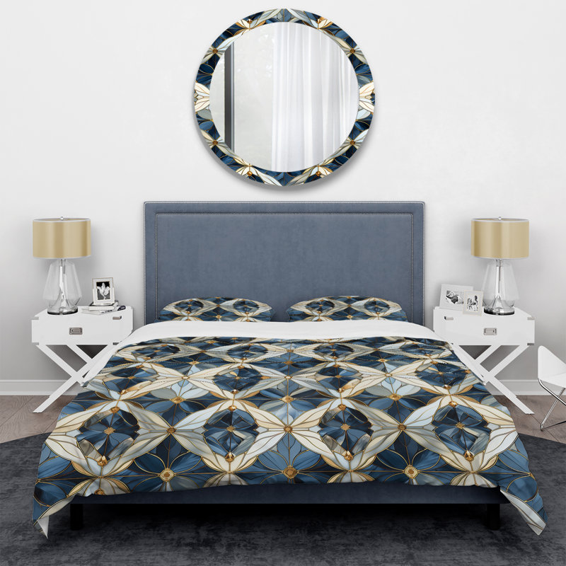 Literie à motif rétro en marbre, Housse de couette pour très grand lit et 2 très