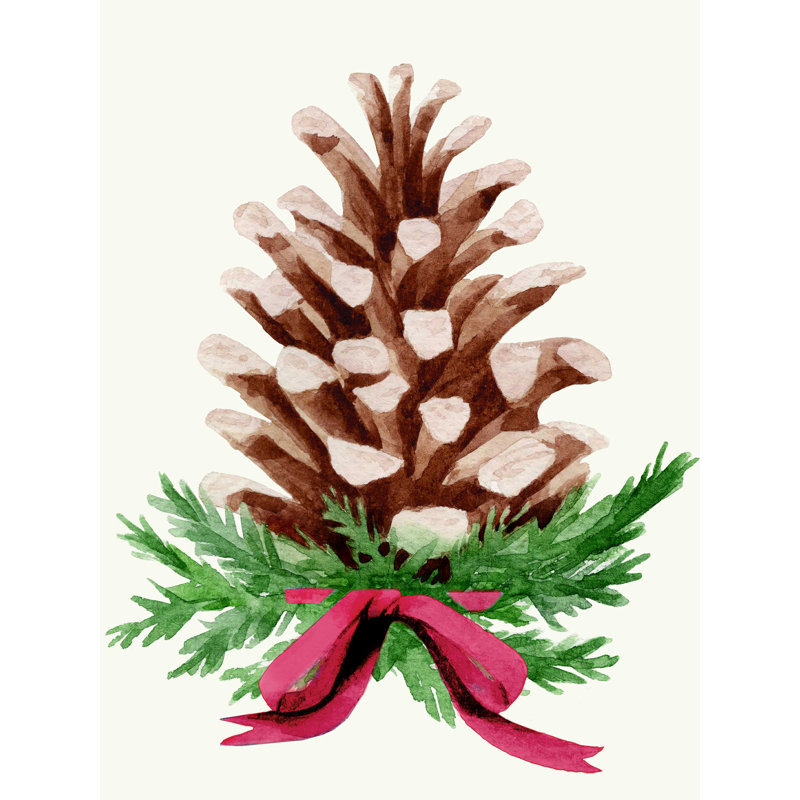 Christmas Pinecone - reproduction sur toile tendue, H 16 po x l 12 po