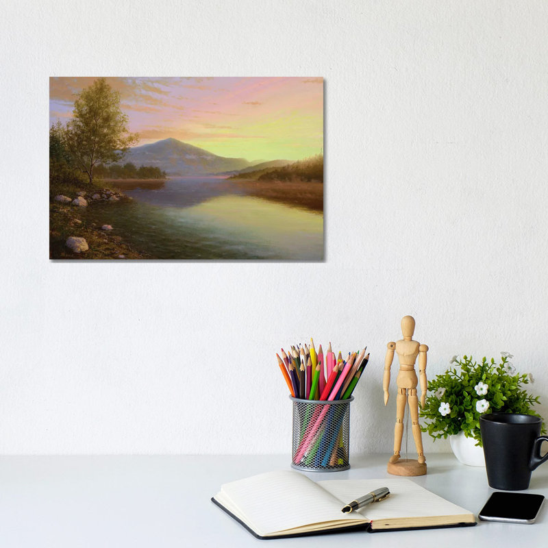 Sunrise over Lake Placid 1 Piece Wrapped Canvas Painting, 20.32 cm H x 30.48 cm W