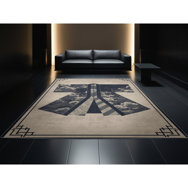 Tapis oriental doux et moelleux de style oriental traditionnel en gris Cortland, 5 x 7