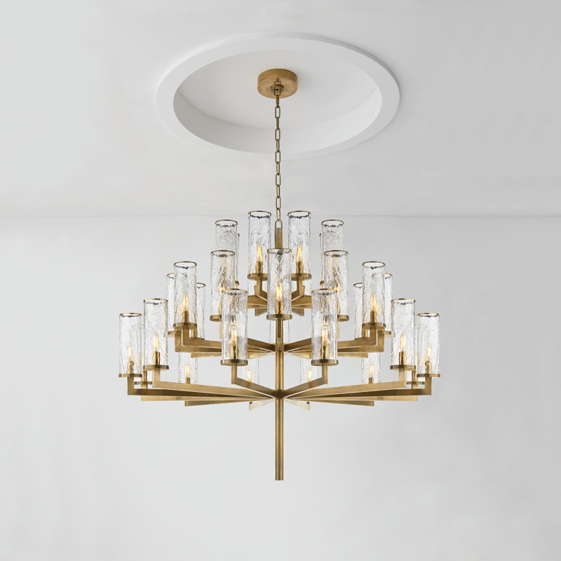 Kelly Wearstler Liaison Triple Tier Chandelier, Antique-Burnished Brass