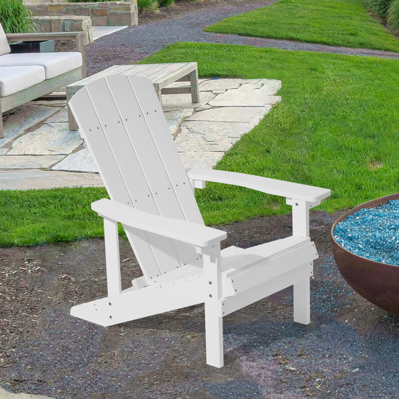 Waskom Classical HIPS Adirondack Chair for Patio Outdoor, White