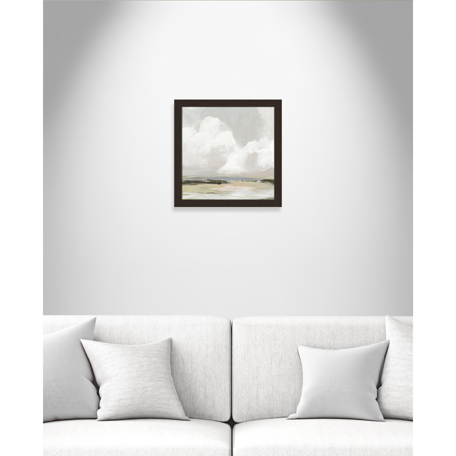 Soft Clouds - Picture Frame Painting Print, Walnut Framed, 18" H x 18" W x 1.12" D