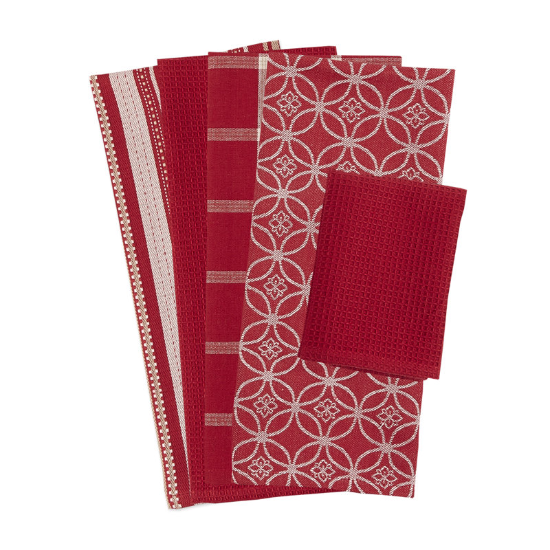 Linge à vaisselle assorti, Rouge