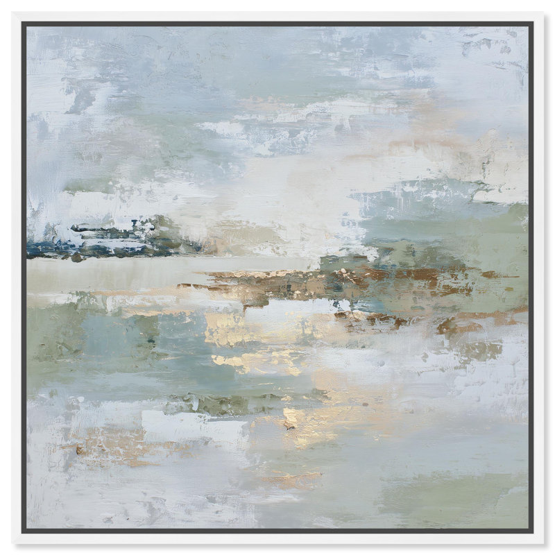 "Tranquil Waters II", reproduction d'art sur toile par Art Remedy, cadre blanc, 30 x 30, H 31 po x l 31 po, Cadre blanc