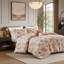 Ensemble de couette 4 pièces en microfibre à motif champignon pour lit double/queen avec coussin décoratif assorti (229 x 229 cm).-135278134