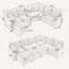 Canapé-lit polyvalent en forme de U avec rangement, ports de chargement, porte-gobelets et revêtement en chenille-1271873025