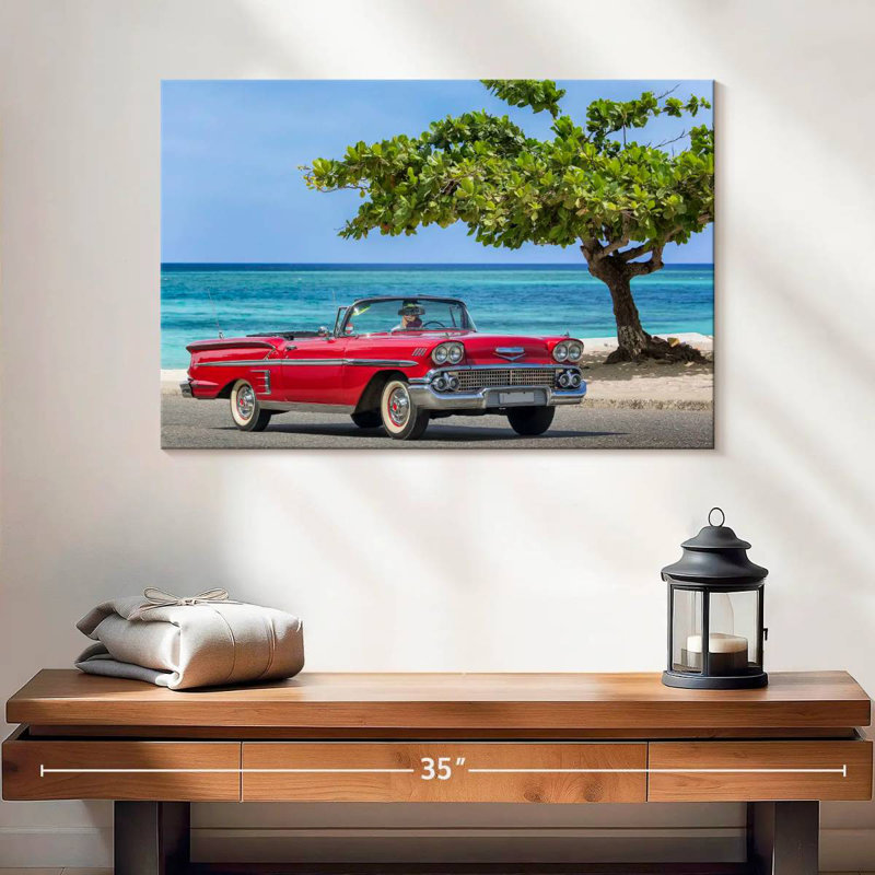 Cabriolet rouge Mehar, H 16 po x l 24 po