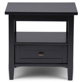 Warm Shaker Solid Wood End Table with Storage Drawer