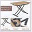 Table élévatrice multifonctionnelle moderne avec plateau en panneau de fibres à densité moyenne de 0,8 po d'épaisseur et pieds en métal noir, polyvalente et polyvalente-130920313