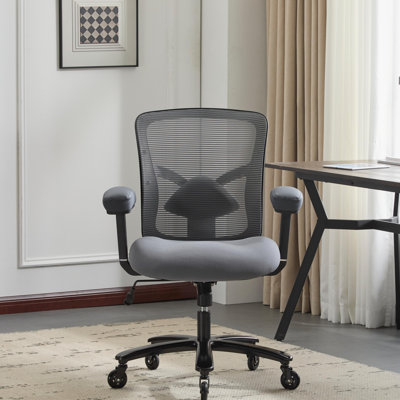 Fauteuil de bureau en filet de 500 lbs, grand et haut, siège de bureau ergonomique à large siège avec accoudoirs 4D, support lombaire réglable, roulettes silencieuses à base métallique.