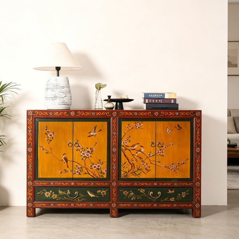 Nouvelle armoire peinte à la main de style chinois