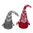 Set of 2 Red and Gray Gnomes with Nordic Hats Christmas Ornaments 7"