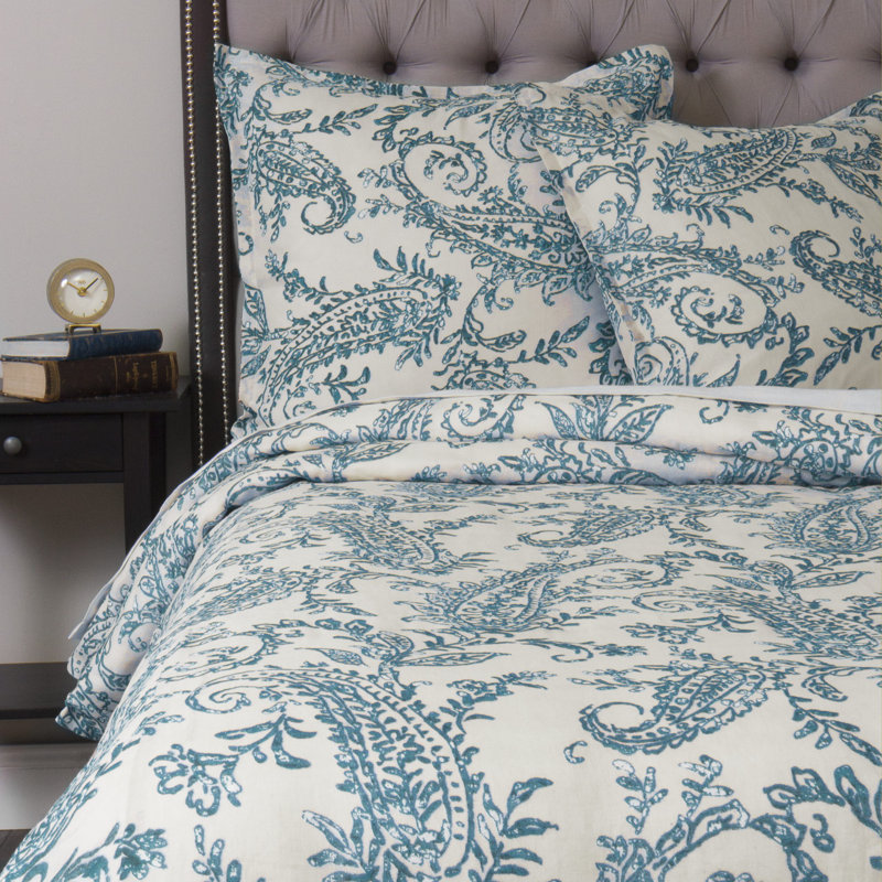 Housse de couette tricotée en coton Karla - simple, Housse de couette pour lit simple, Turquoise