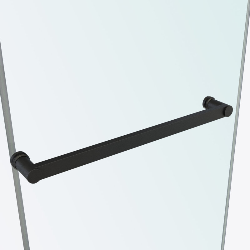 48'' W 77.5'' H Framed Rectangle Double Slide Shower Enclosure, Black