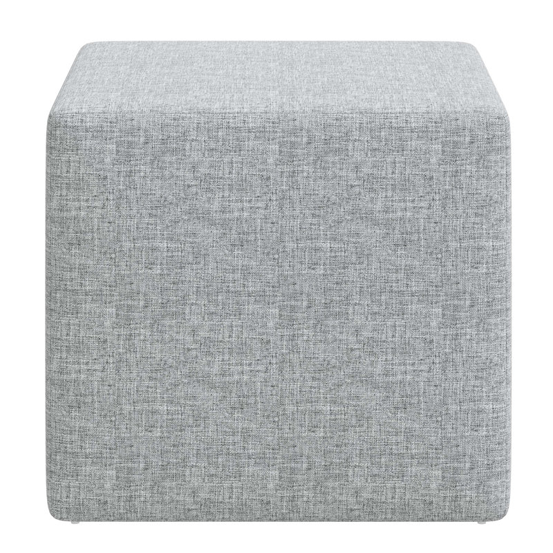 Bence Upholstered Ottoman, Zuma Pumice Textured Linen