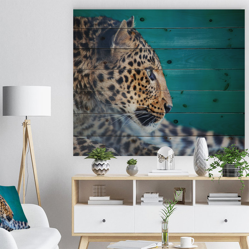 « vigilance leopard », impression, H 15 po x l 20 po, Art sur bois