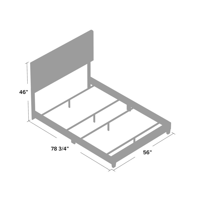 Boyd Sleep Milan Linen Fabric Upholstered Platform Bed Frame w/Adjustable Height Headboard, Strong Wood Slat Support, Box Spring/Foundation Required, Easy Effortless Assembly