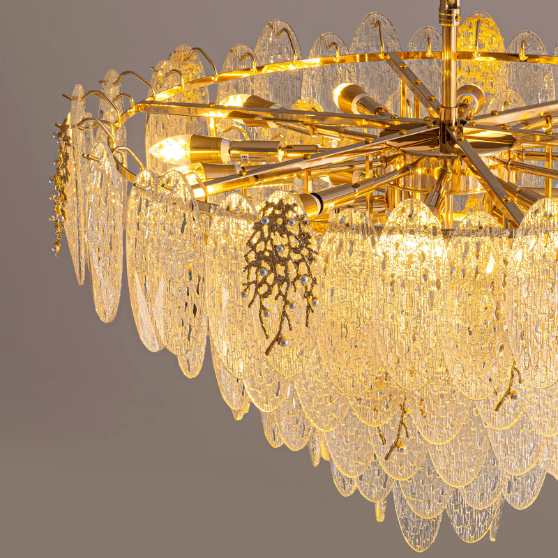 Lustre 32 "à 4 niveaux en cristal