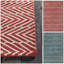 Tapis bleu et blanc à motif de chevrons touffeté à la main Davin-762447524