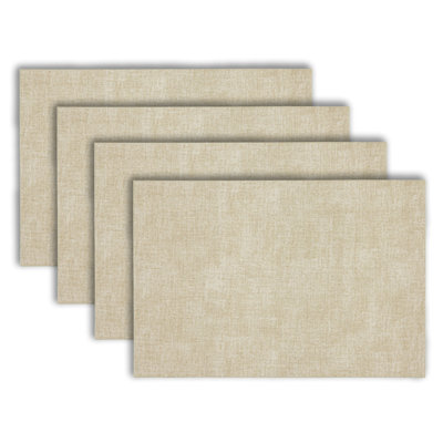 Dainty Home Amalfi Vegan Leather Reversible Textured Patterns 12" x 18" Rectangular Placemat Set