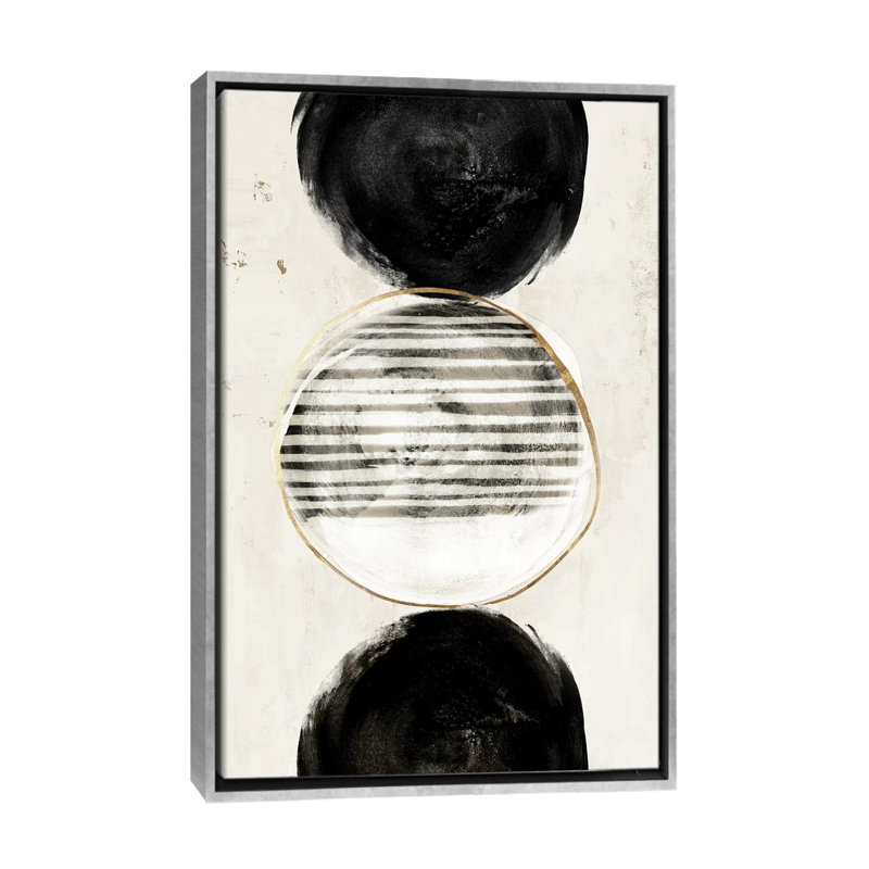 «Balance and Harmony» par Eva Watts - impression d'art graphique, H 48 po x l 32 po x P 1,5 po, Toile avec cadre argenté