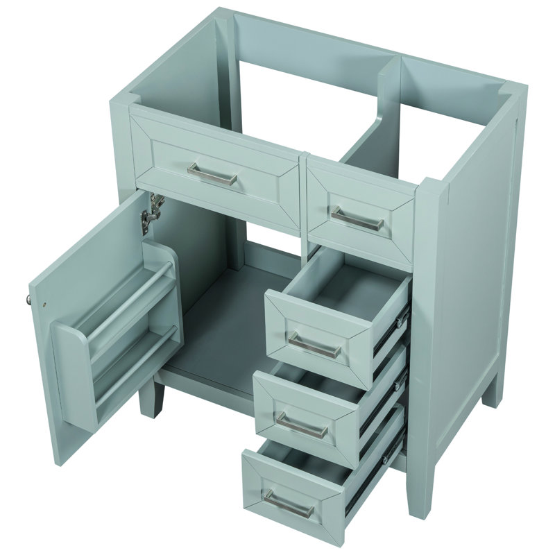 Base de meuble-lavabo de 30 po. Style moderne avec tiroirs. Fabrication en bois massif. Capacité en eau, grande capacité. Assemblage requis sans évier. Armoire. Apparence élégante.