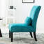 Fauteuil d'appoint contemporain sans accoudoirs en tissu chenille bleu sarcelle-1989449601