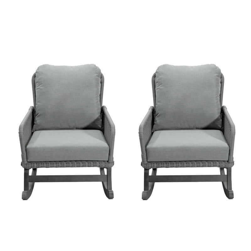 Ensemble de 2 chaises berçantes de patio, Gris