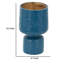 Dany Vase, Crocodile Texture, Watertight Base, 8 Inch Blue Aluminum