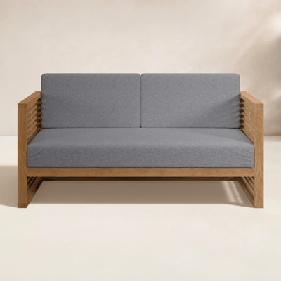 Teak Wood Outdoor Patio Loveseat by Modway