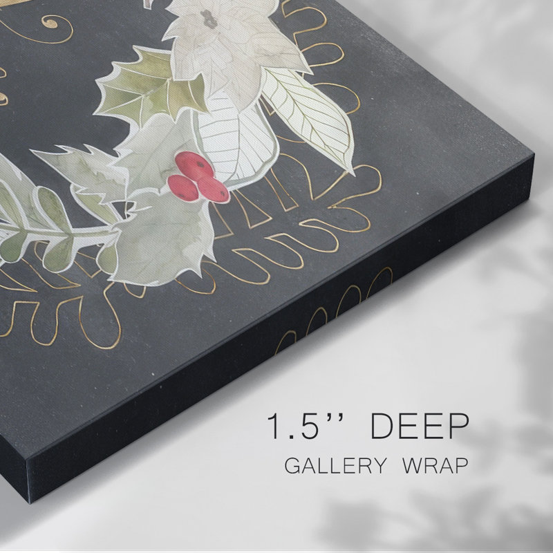 Toile tendue avec galerie Gilded Christmas Collection, H 12 po x l 18 po