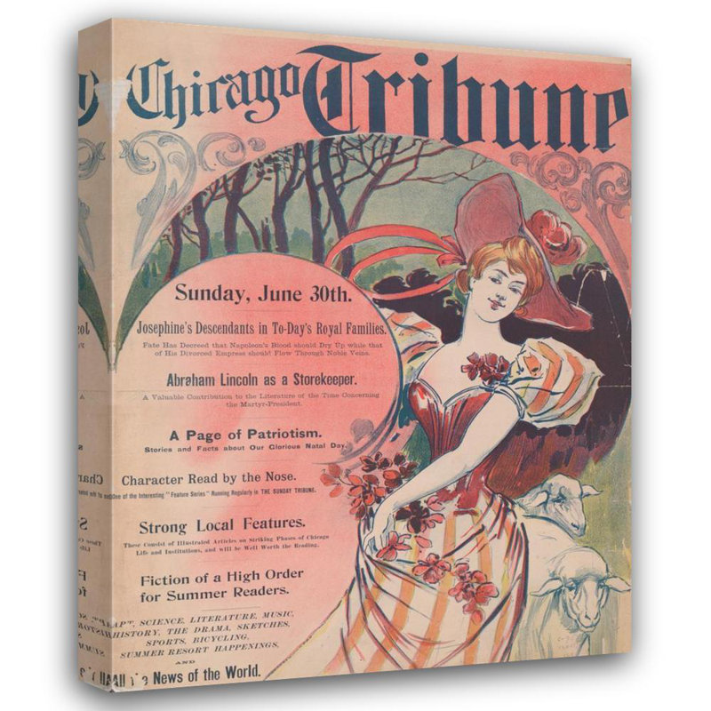 «The Chicago Tribune. Dimanche 30 juin.» par MuseumPrints - Art sur toile tendue avec châssis, H 48 po x l 33 po
