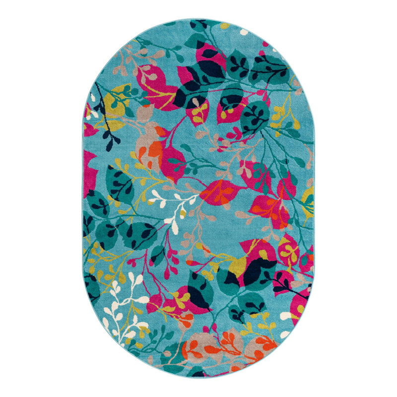 Analiese Floral Indoor Rug, Oval 5'3" x 8'