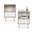 Table de chevet moderne 2 pièces, table basse de chambre à coucher avec tiroirs, tablettes, meubles de chevet de salon, blanc