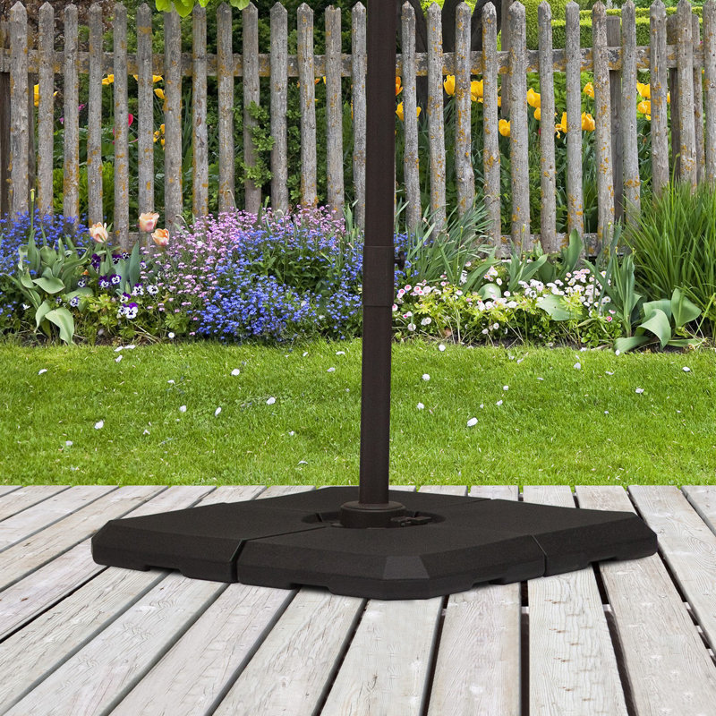 4 porte-parapluies déportés robustes 4 pièces, 264 lb. Capacité, facile à remplir avec de l'eau ou du sable